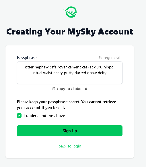 Authenticate with MySky - Step 3